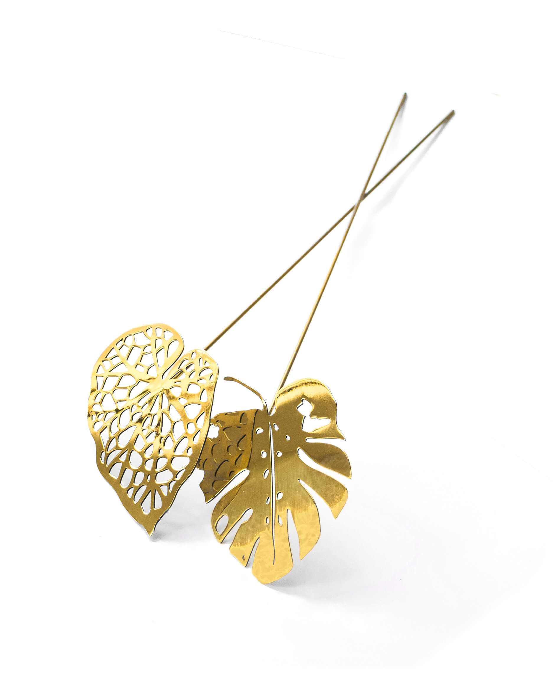 Water löv dekoration mässing 2-pack