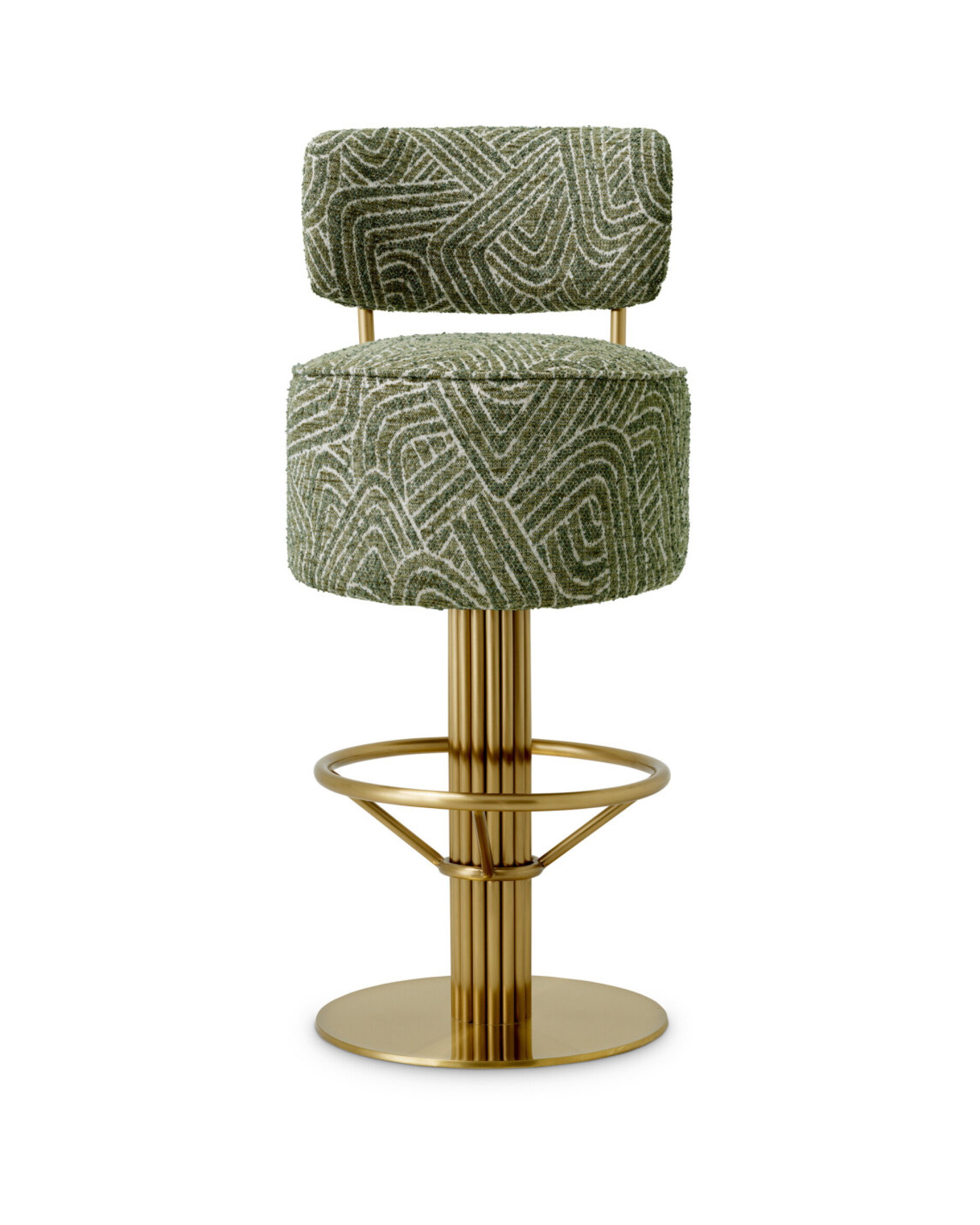 Carleton Swivel Bar Stool With Back Camari Green