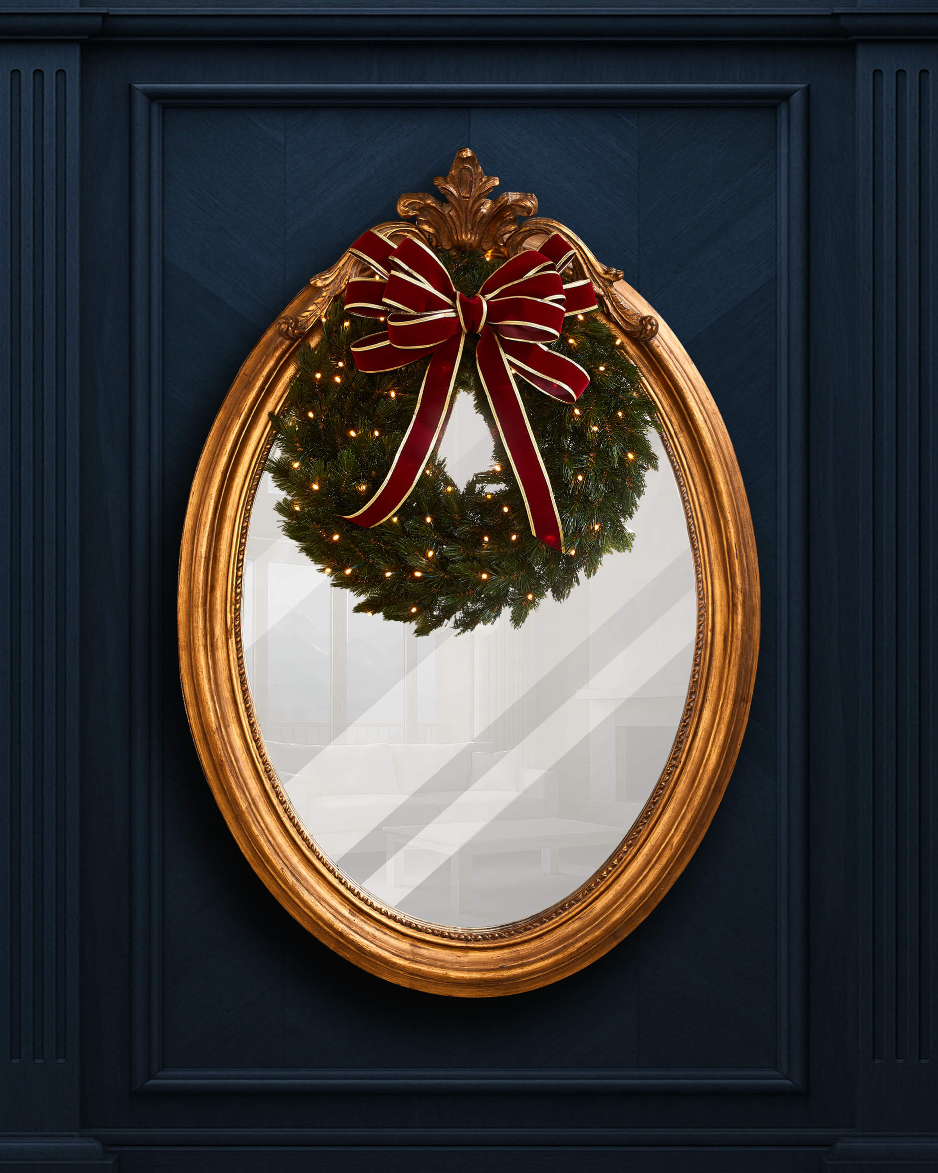 Frost Christmas Wreath Lights 60cm