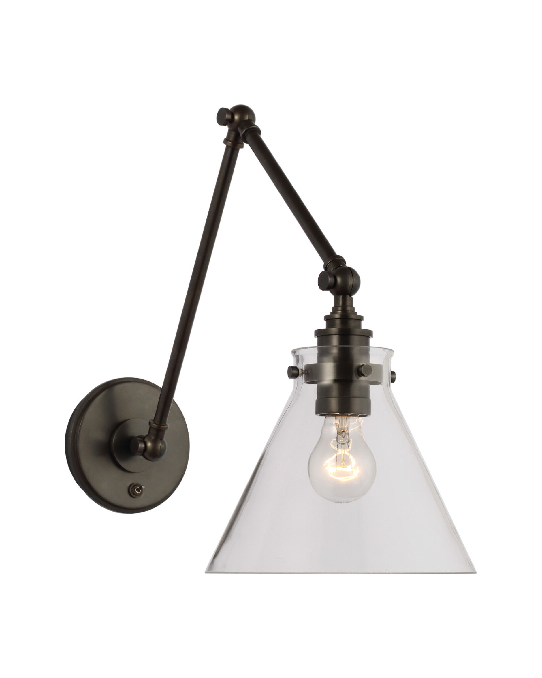 Parkington vägglampa dubbel brons/klarglas