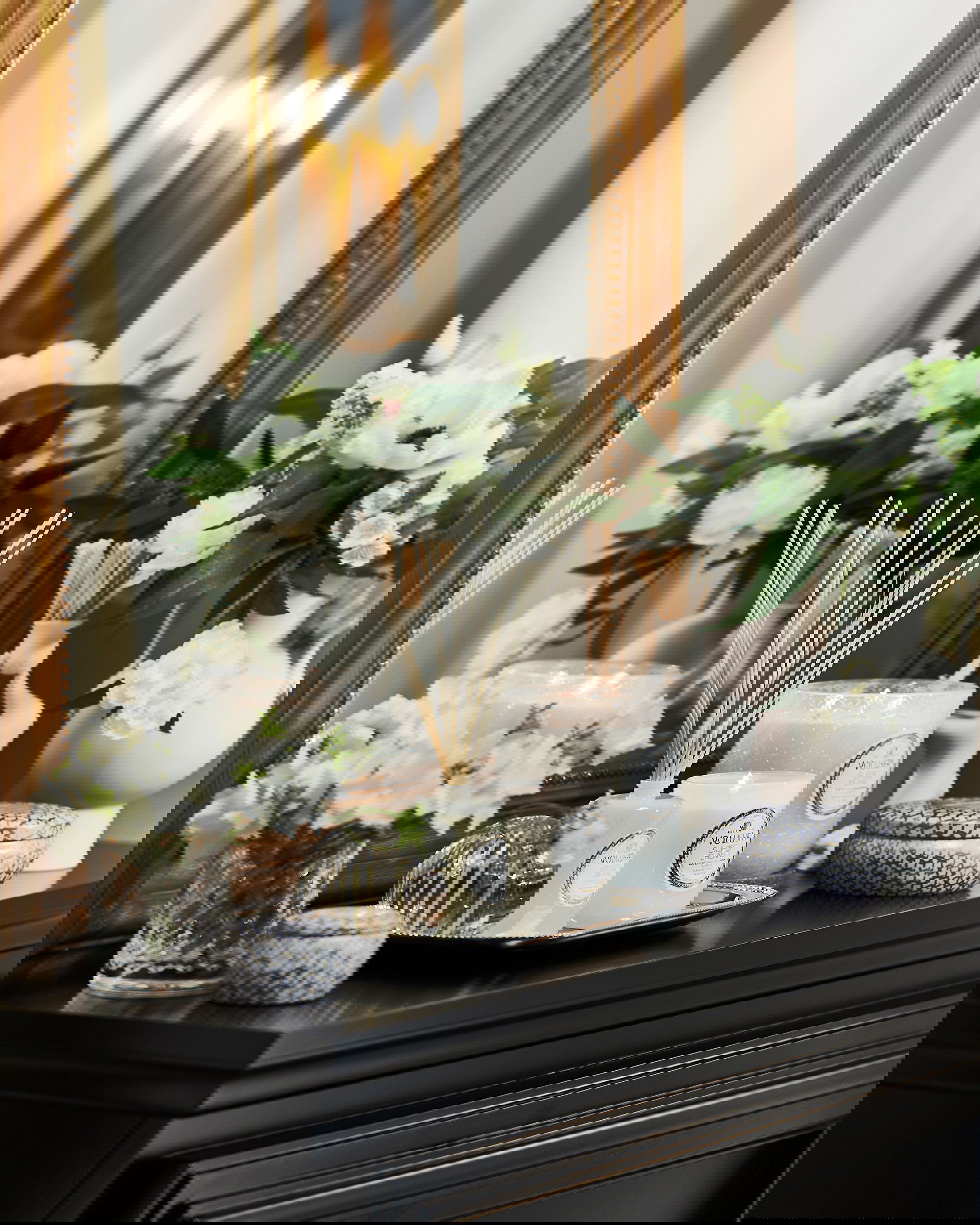 Suede Blanc doftljus 3-wick