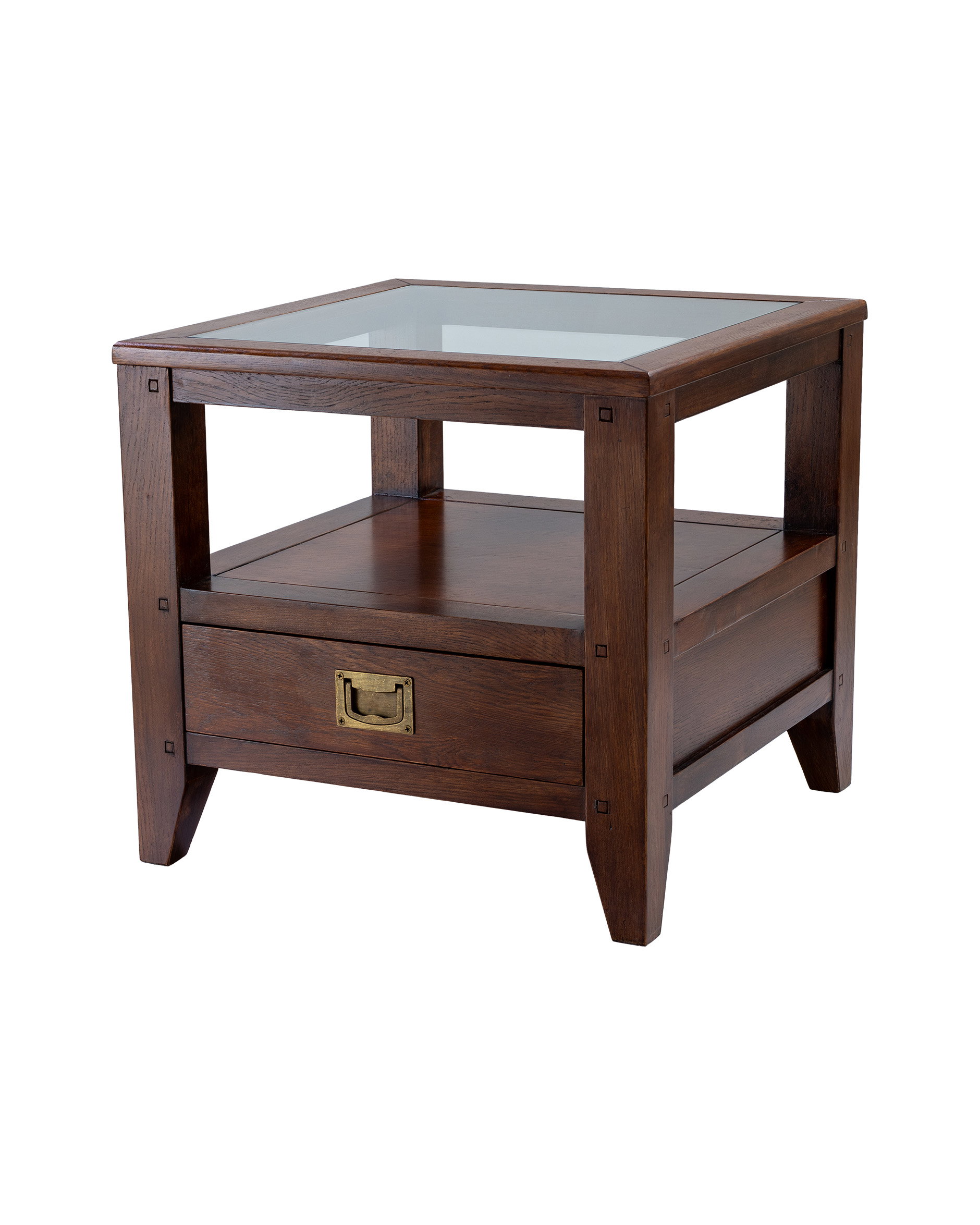 Martino side table with glass top Noble Brown