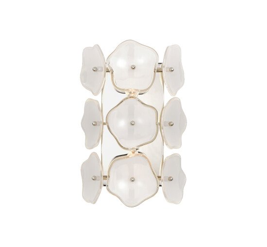 Polished Nickel/Cream - Leighton Small Sconce Polished Nickel/Cream Tinted Glass
