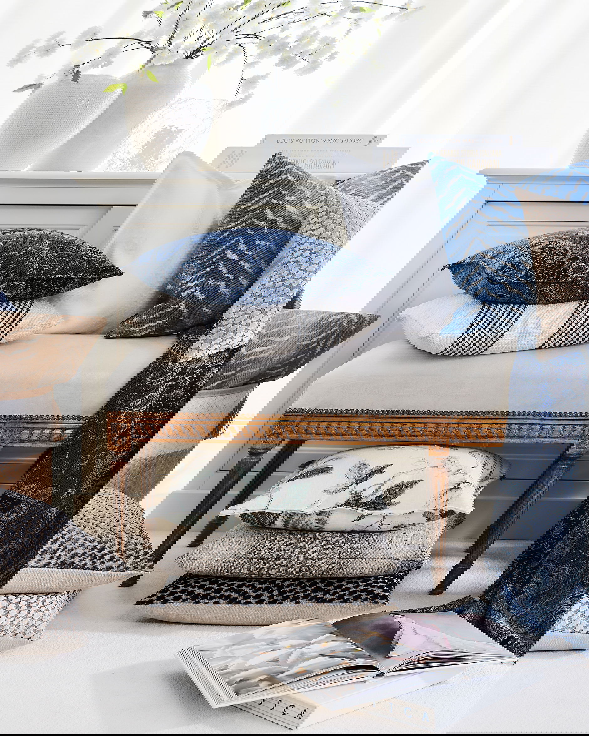 Eroz Paisley-tyynynpäällinen, indigo OUTLET