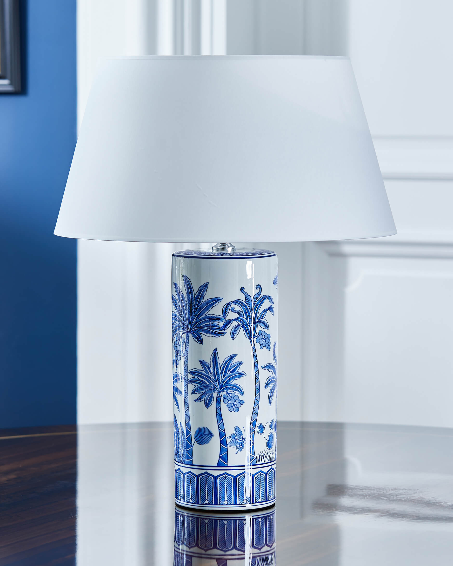 Margon bordslampa blå/vit