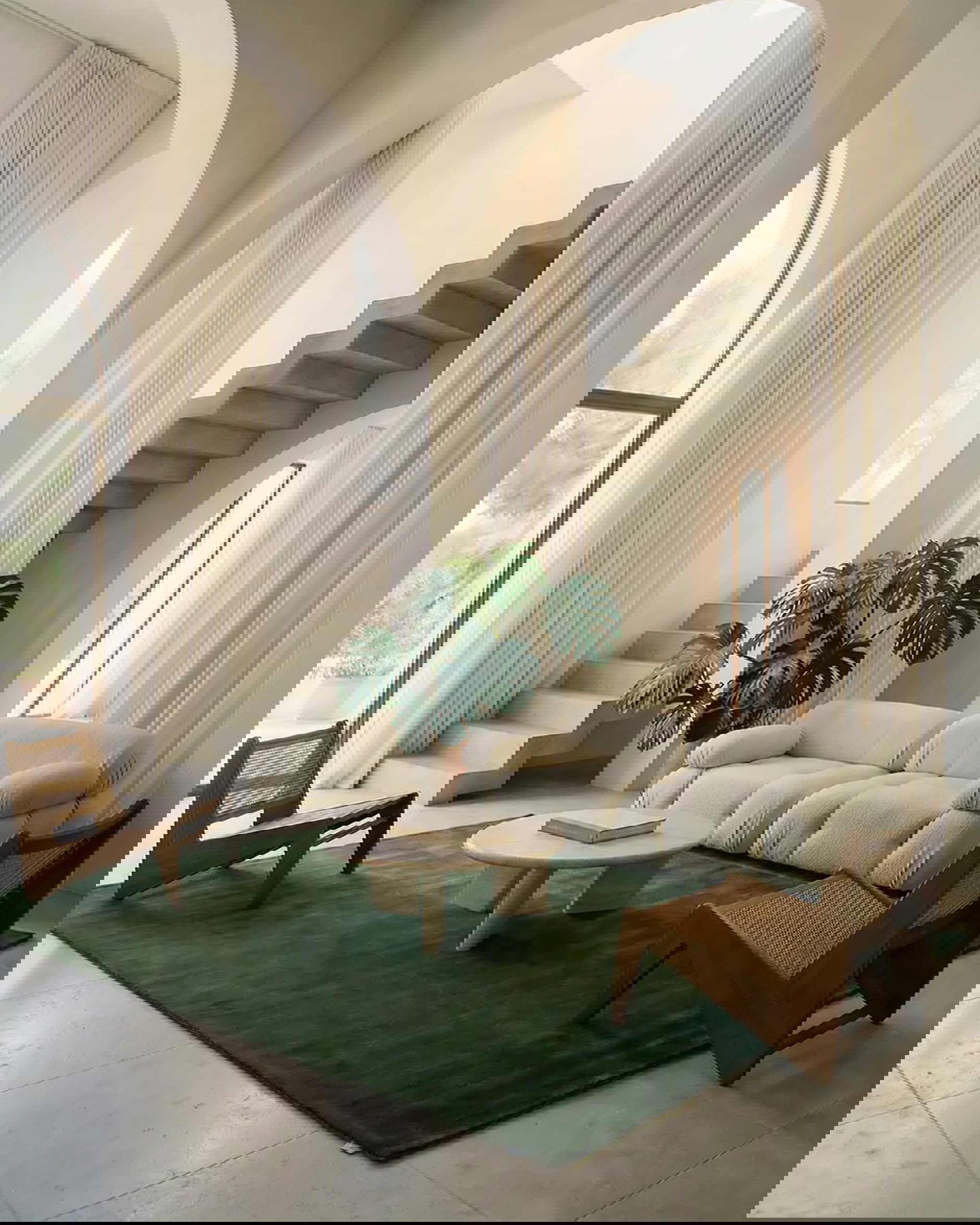 Solid vloerkleed forest green