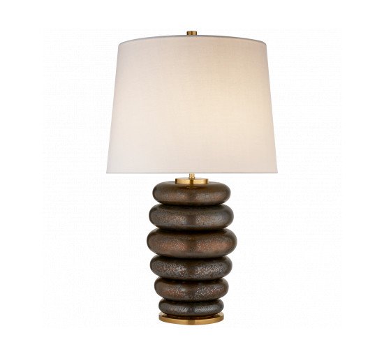 null - Phoebe Stacked Table Lamp Crystal Bronze