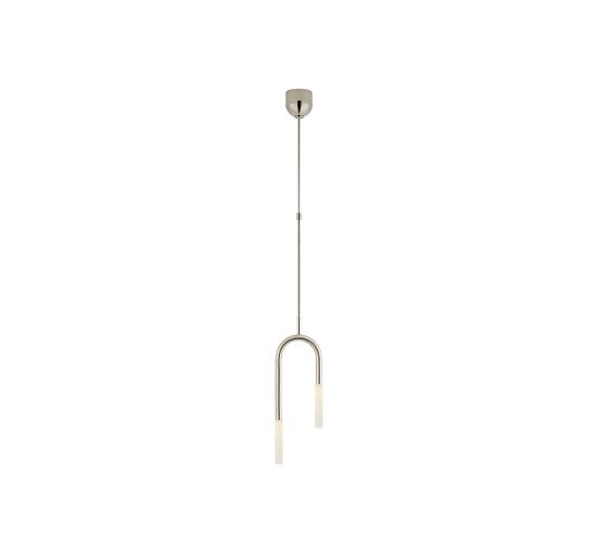 Polished Nickel - Rousseau Asymmetric Pendant Antique Brass Small