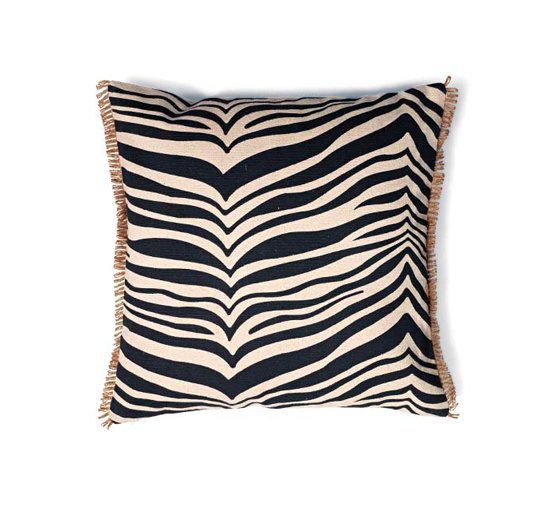 Black/White - Zebra Cushion Beige/Brown