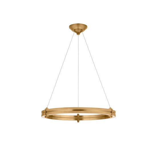 Natural Brass - Paxton 24" Ring Chandelier Polished Nickel