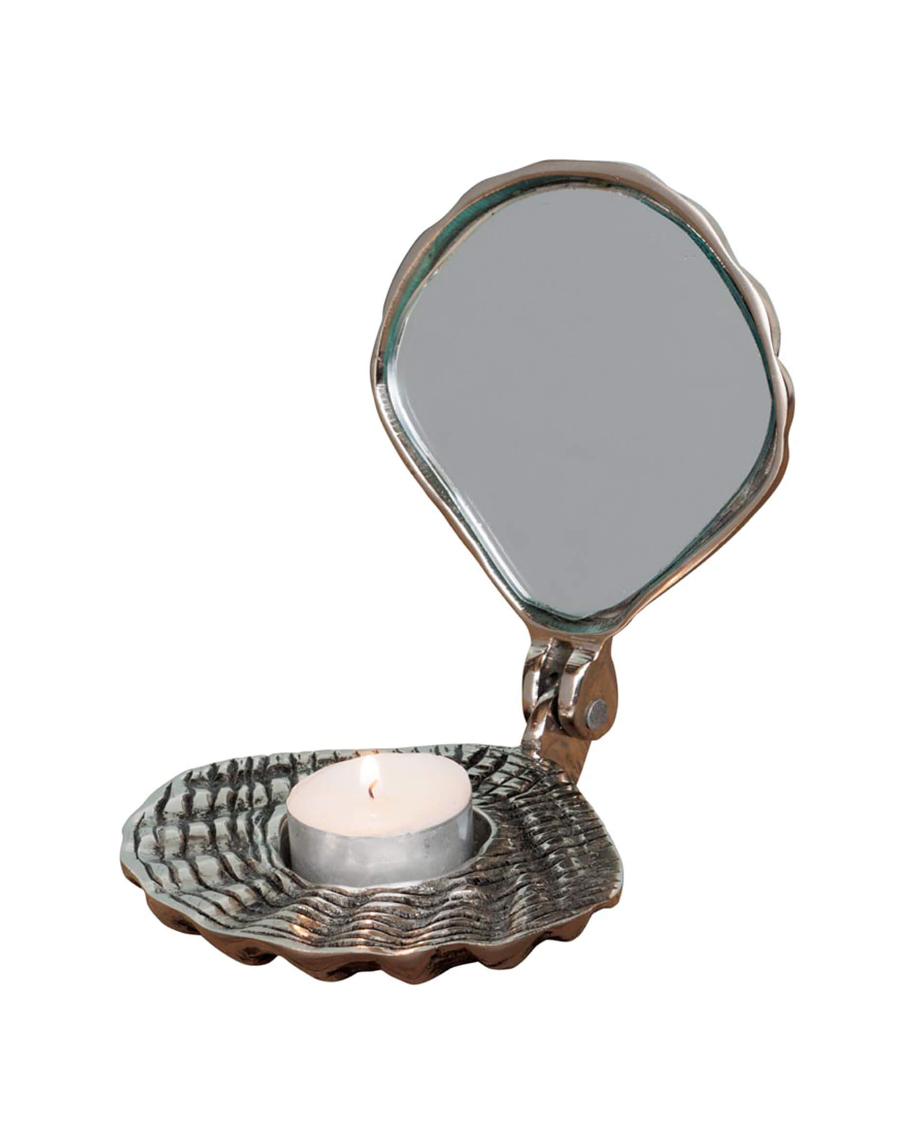 Snäcka ljushållare silver