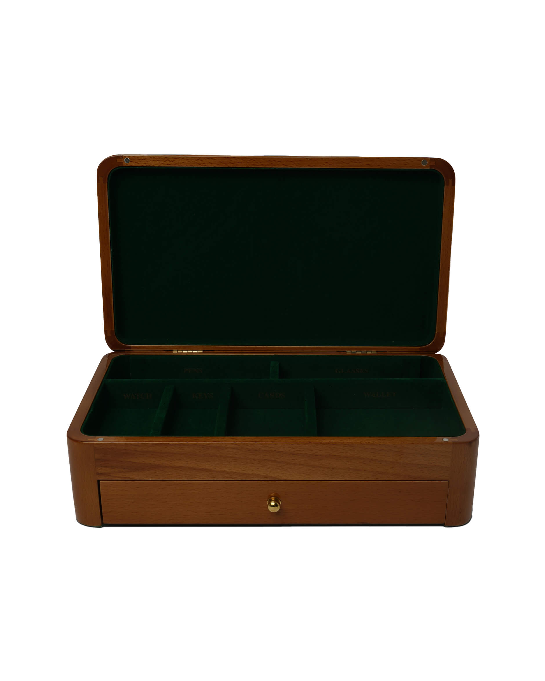 Världskarta smyckeskrin brun L