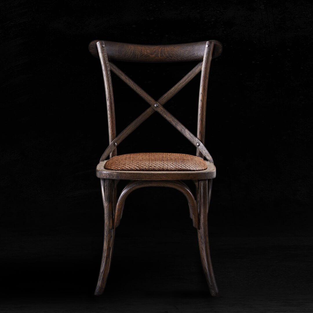 Newport Cross Dining Chair, Burnt Oak