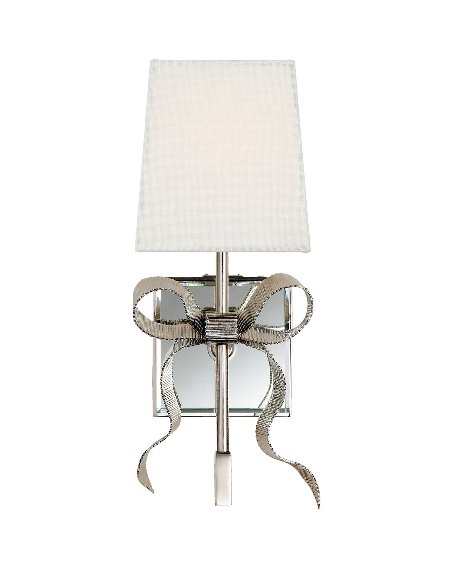 Ellery Gros-Grain Bow vägglampa nickel/cream