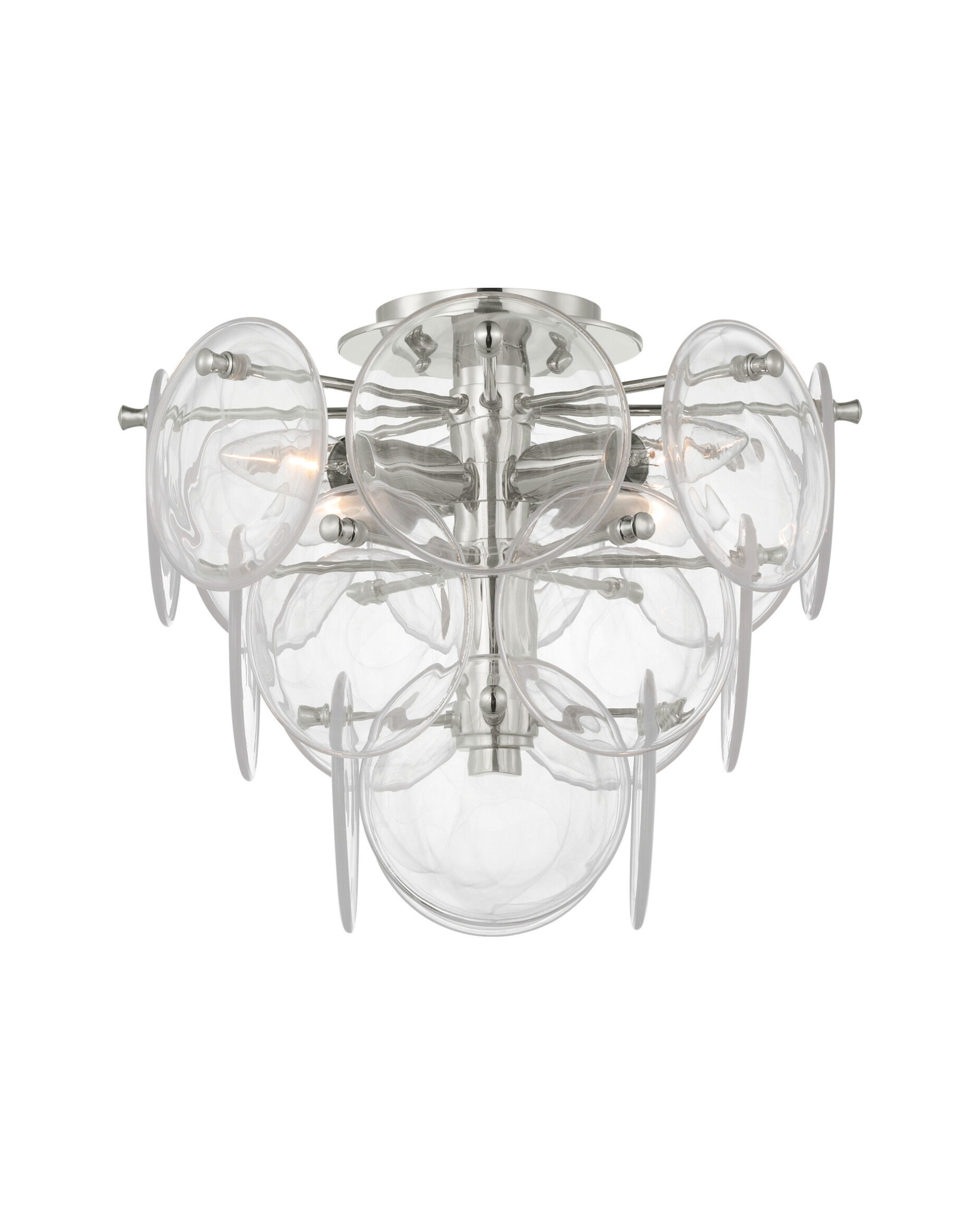 Loire Tiered Flush Mount Polished Nickel/Clear Glass M