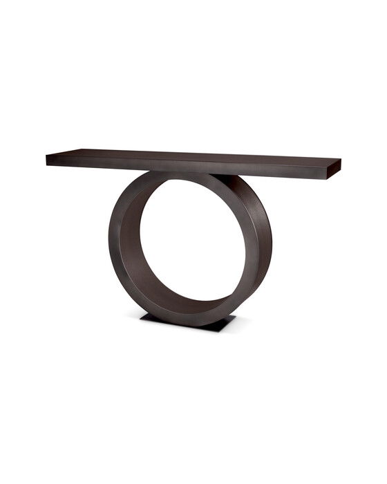 Odis Console Table Mocha Oak Veneer bronze
