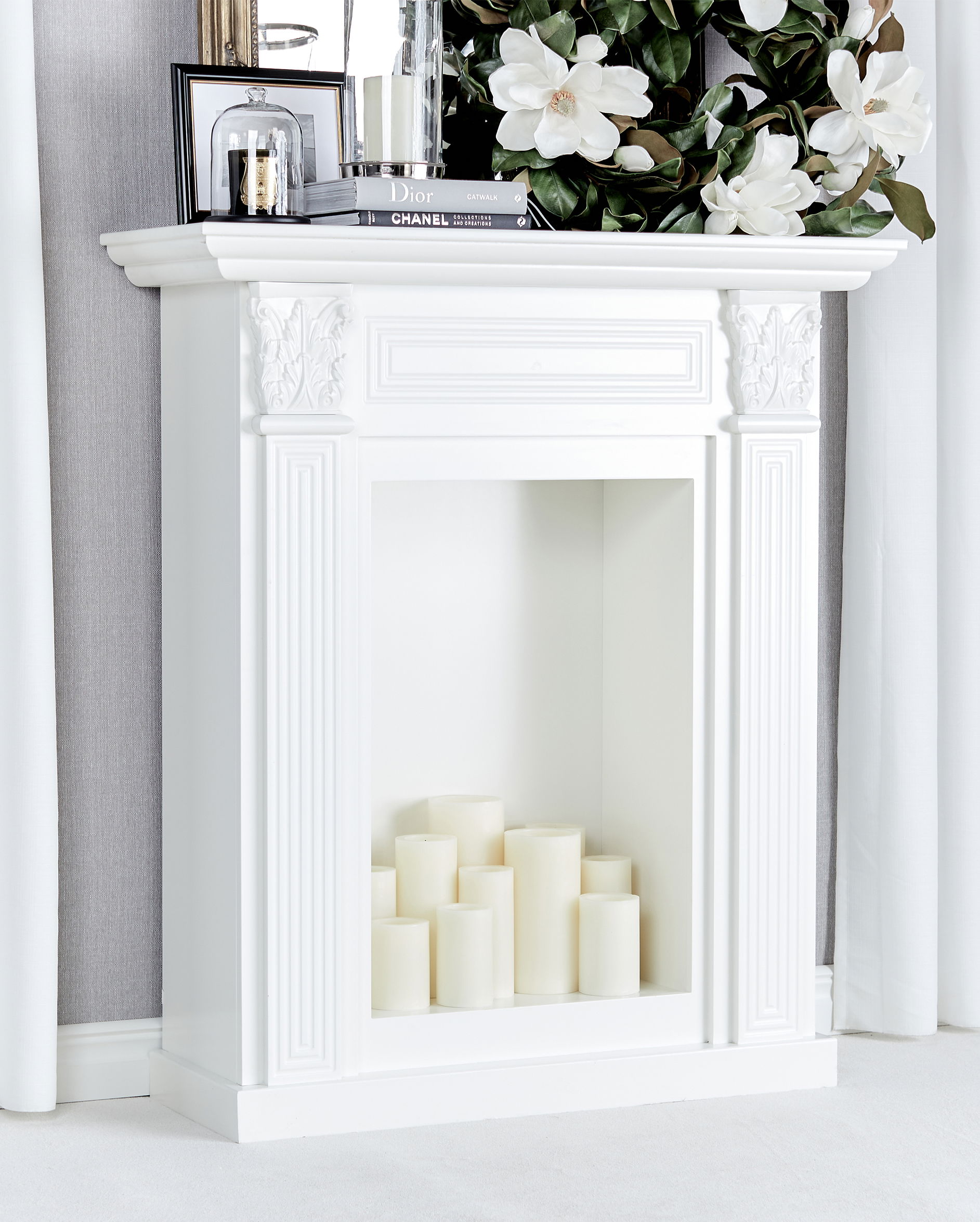 Warren öppen spis classic white