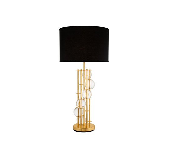 Gold/black shade - Lorenzo Table Lamp Brass