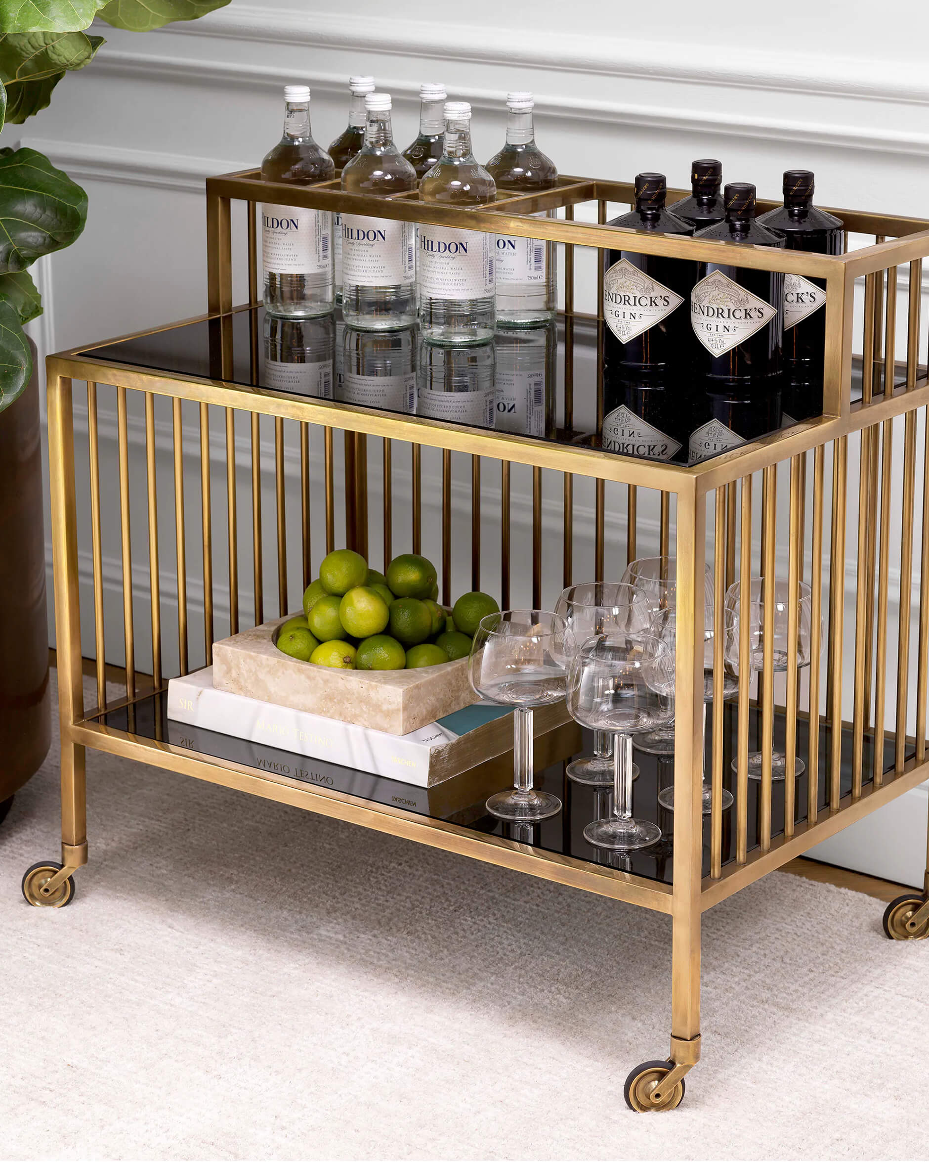 Rutherford drinkvagn vintage mässing