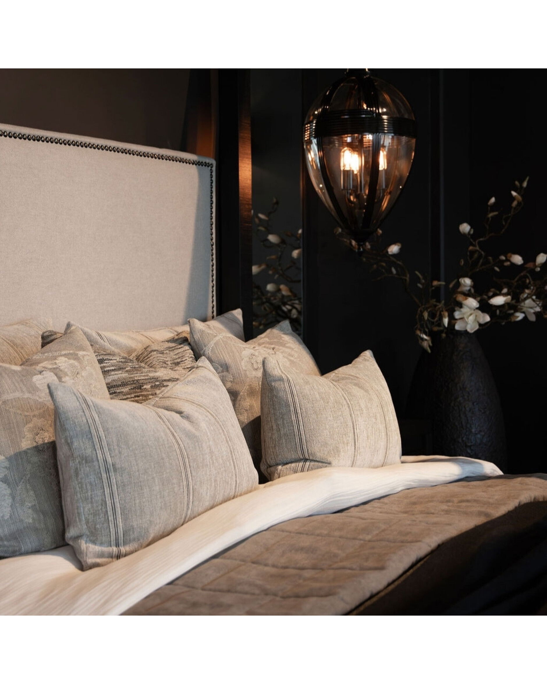 Serena stribet pudebetræk oyster