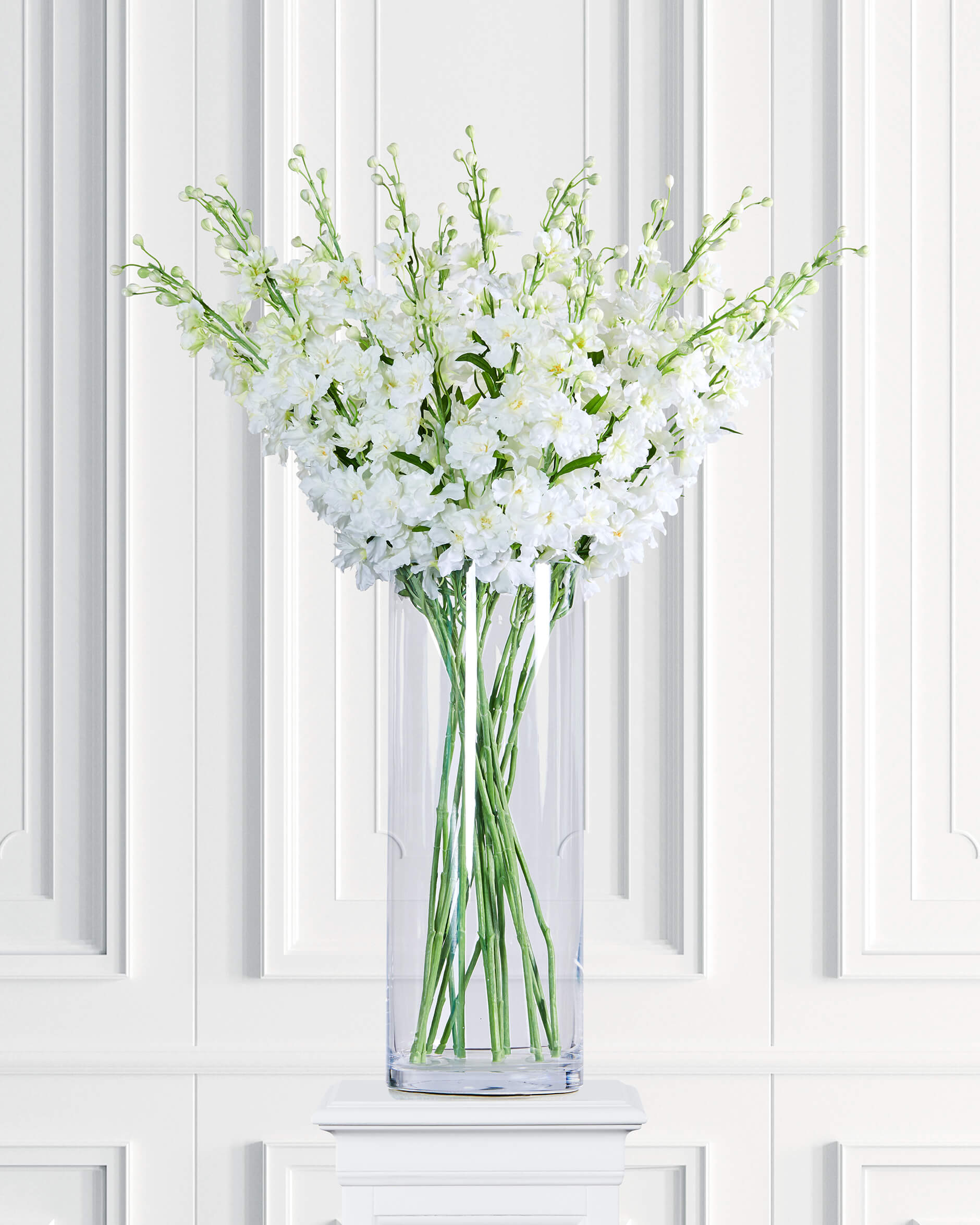 Delphinium snittblomma vit