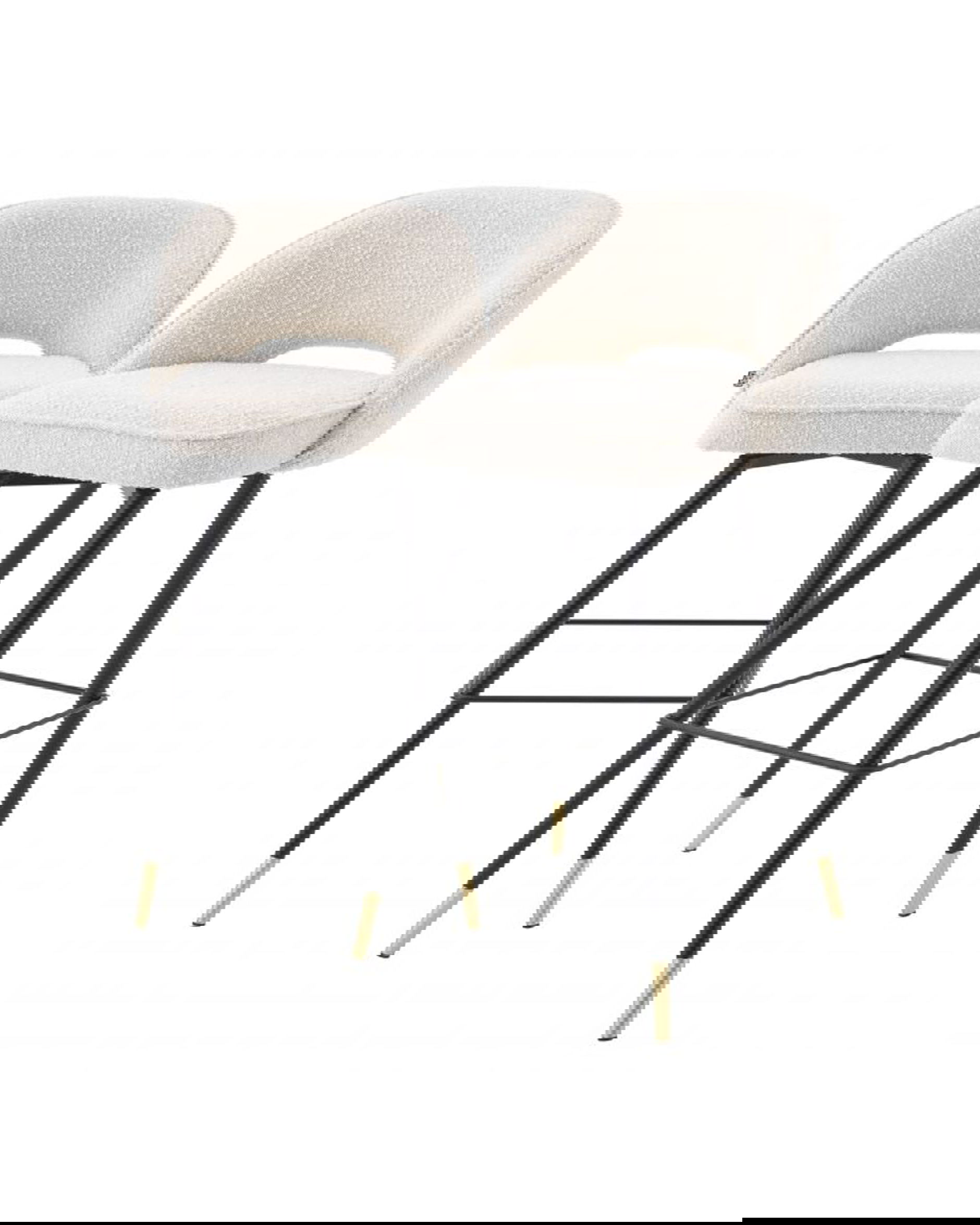 Cliff barstolar bouclé cream hög 2-set OUTLET