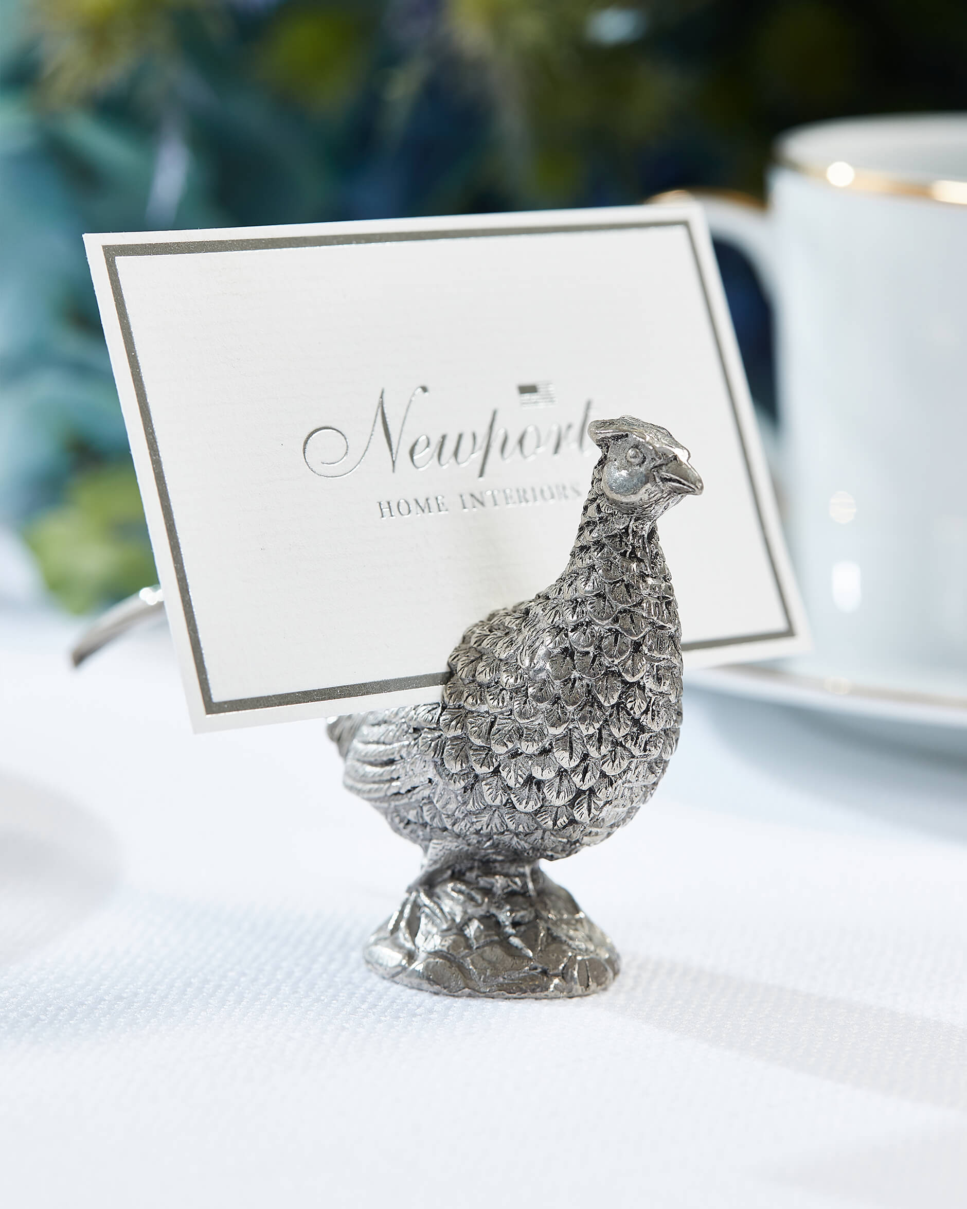 Fasan placeringskortshållare tenn