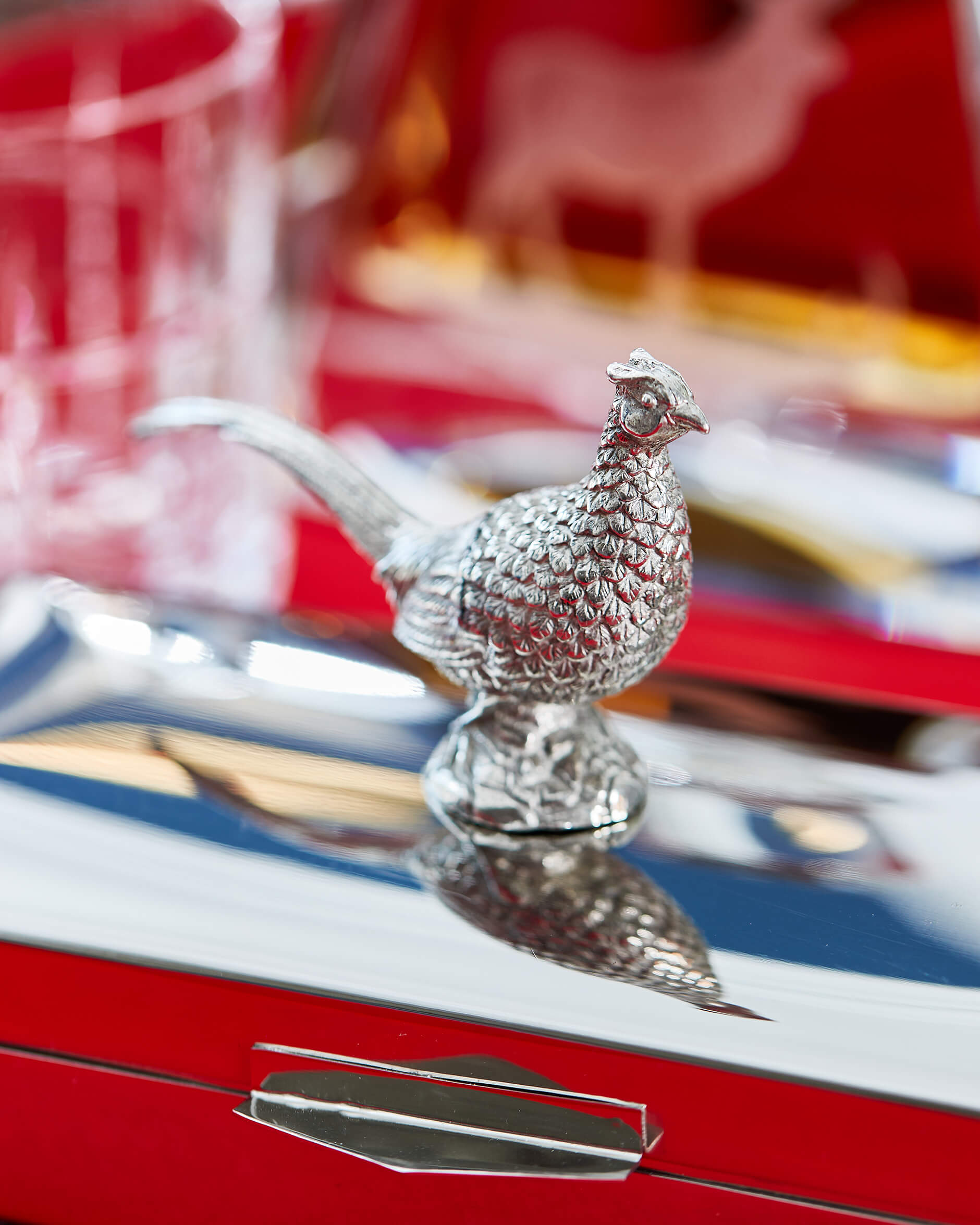 Fasan placeringskortshållare tenn