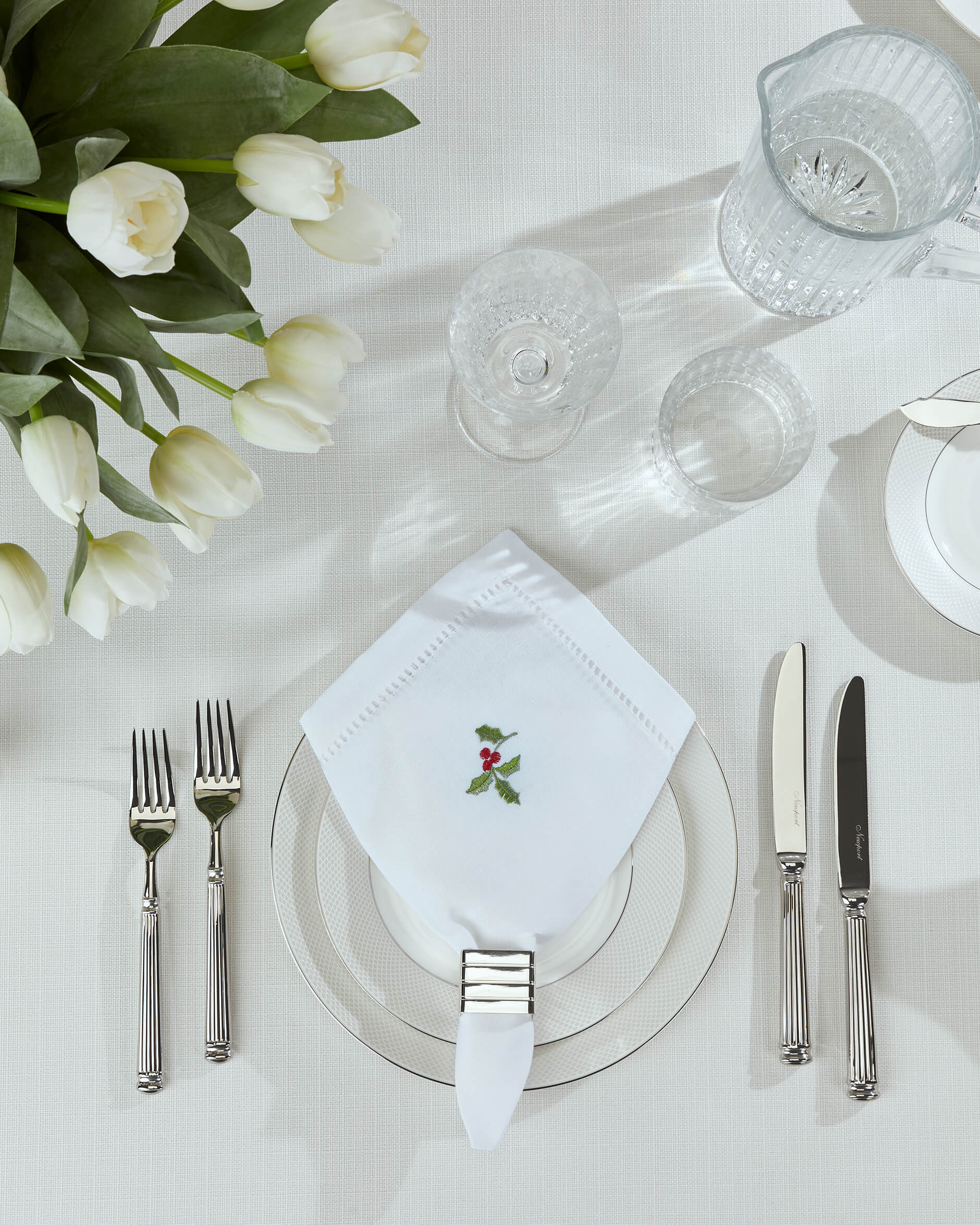 Christmas Holly Berry servett vit