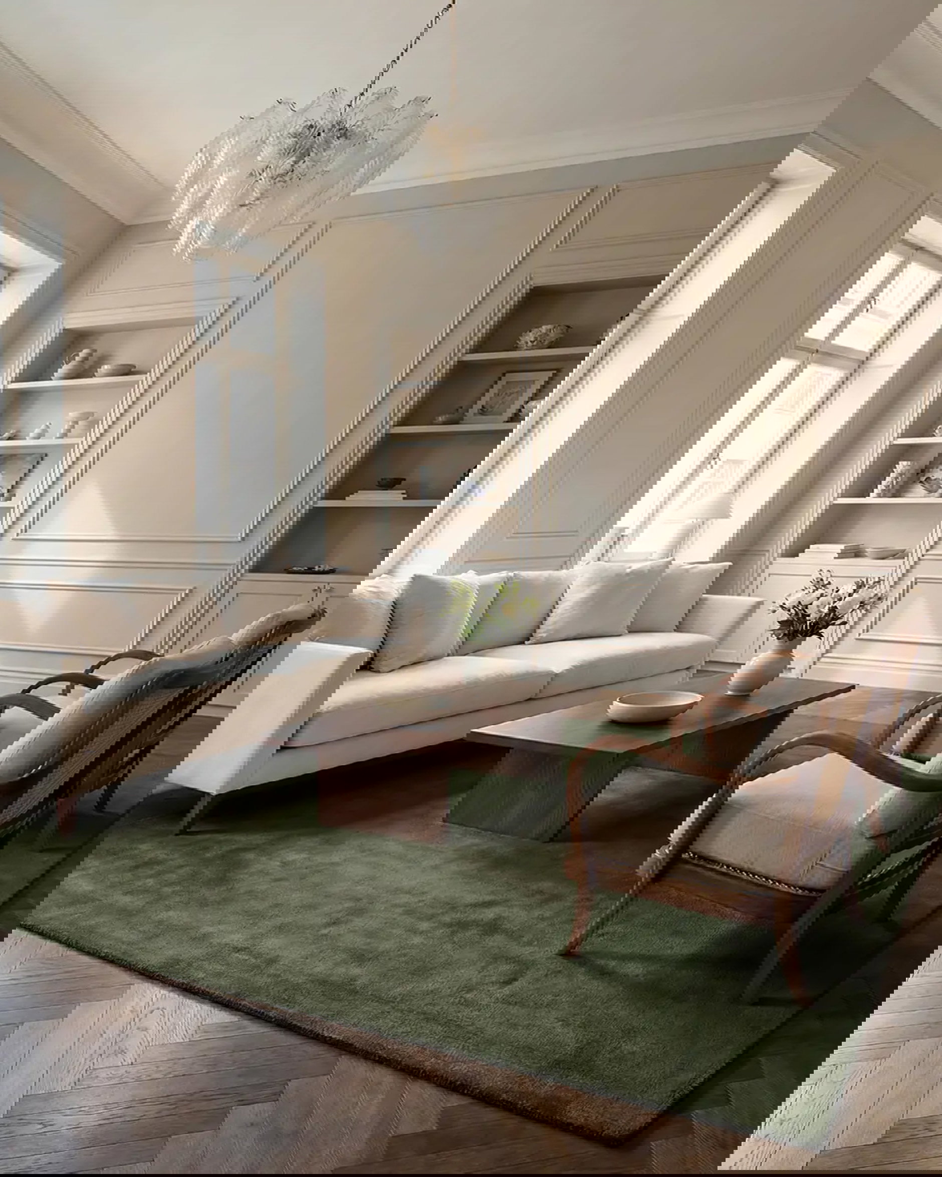 Solid vloerkleed forest green