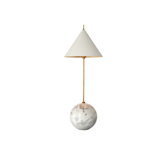 Cleo Orb Base Desk Lamp Antique Brass/white