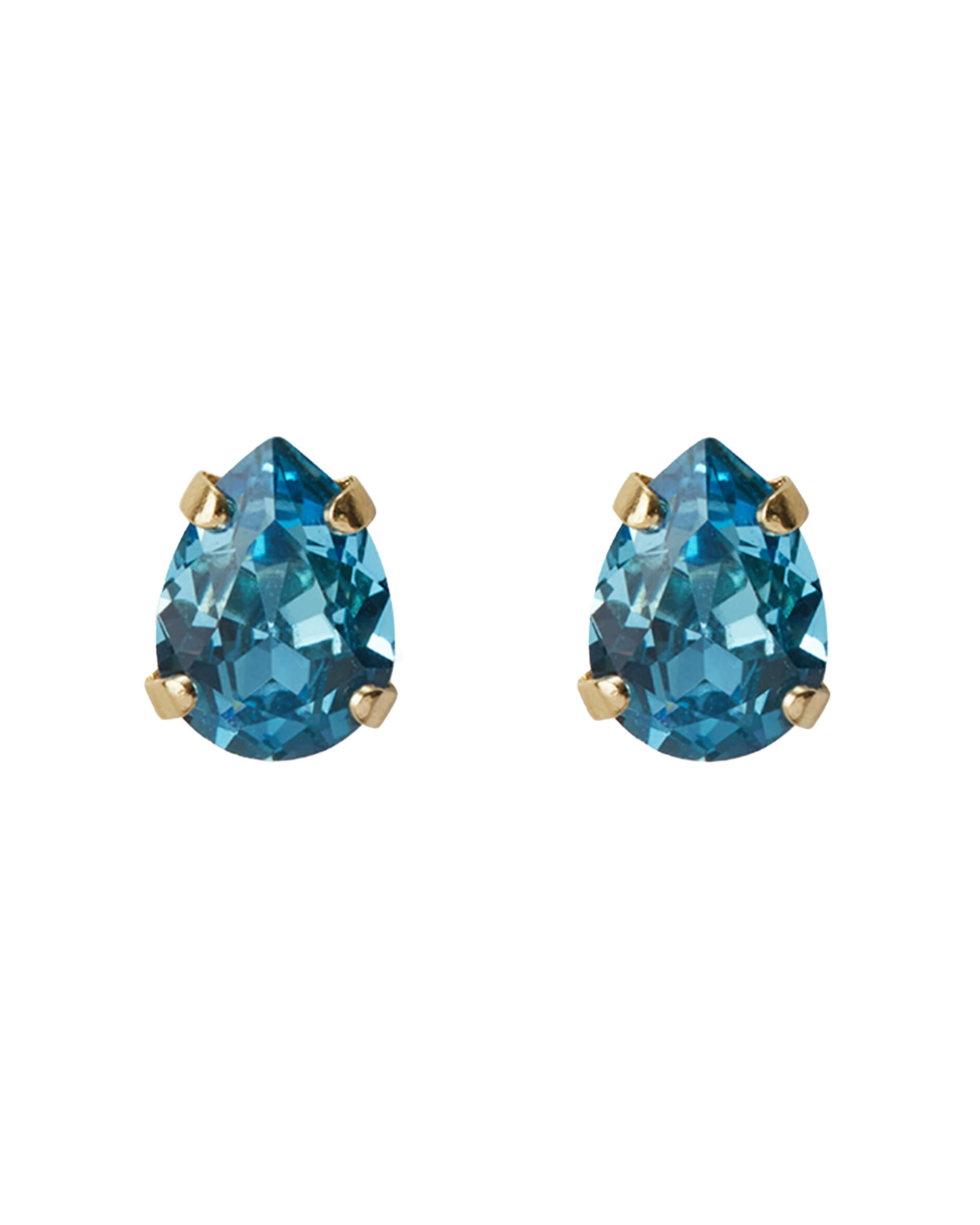 Super Petite Drop Stud Earrings Aquamarine