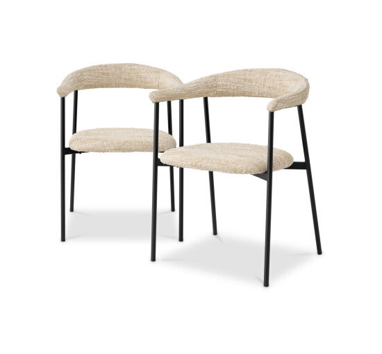 null - Julio Dining Chair Bouclé Sonata Cream 2-set