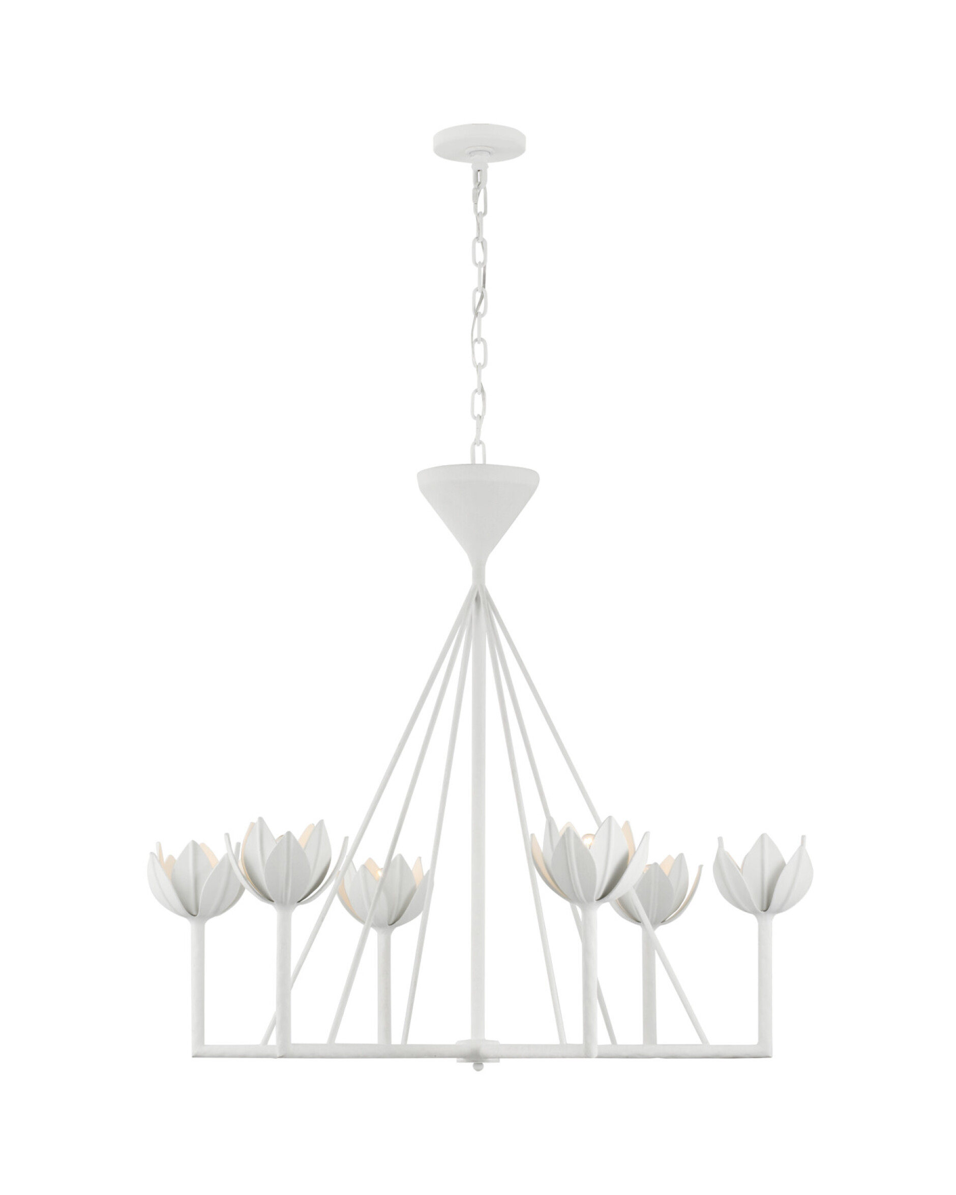 Alberto Low Ceiling Chandelier Plaster White L