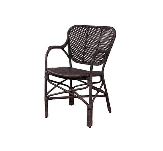 Dark Brown - Bistro Dining Chair Antique Grey