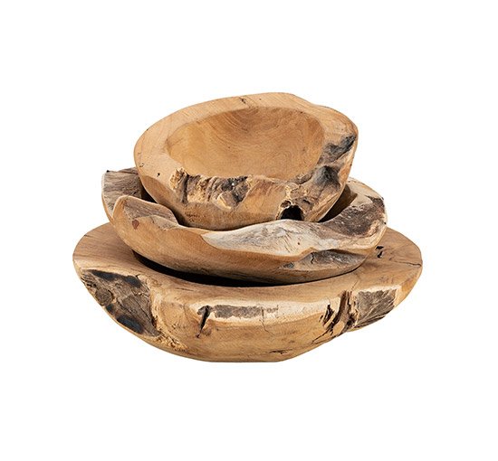 3-delig - Root Wooden Bowls Nature