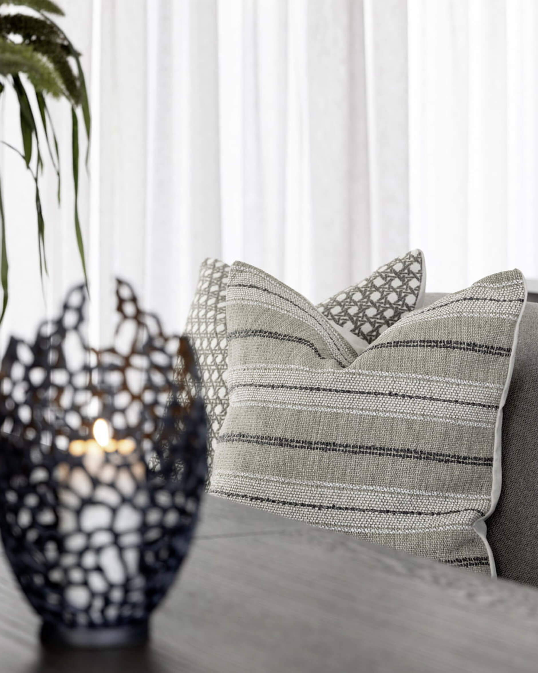 Nomad Multi Stripe Cushion Cover Linen