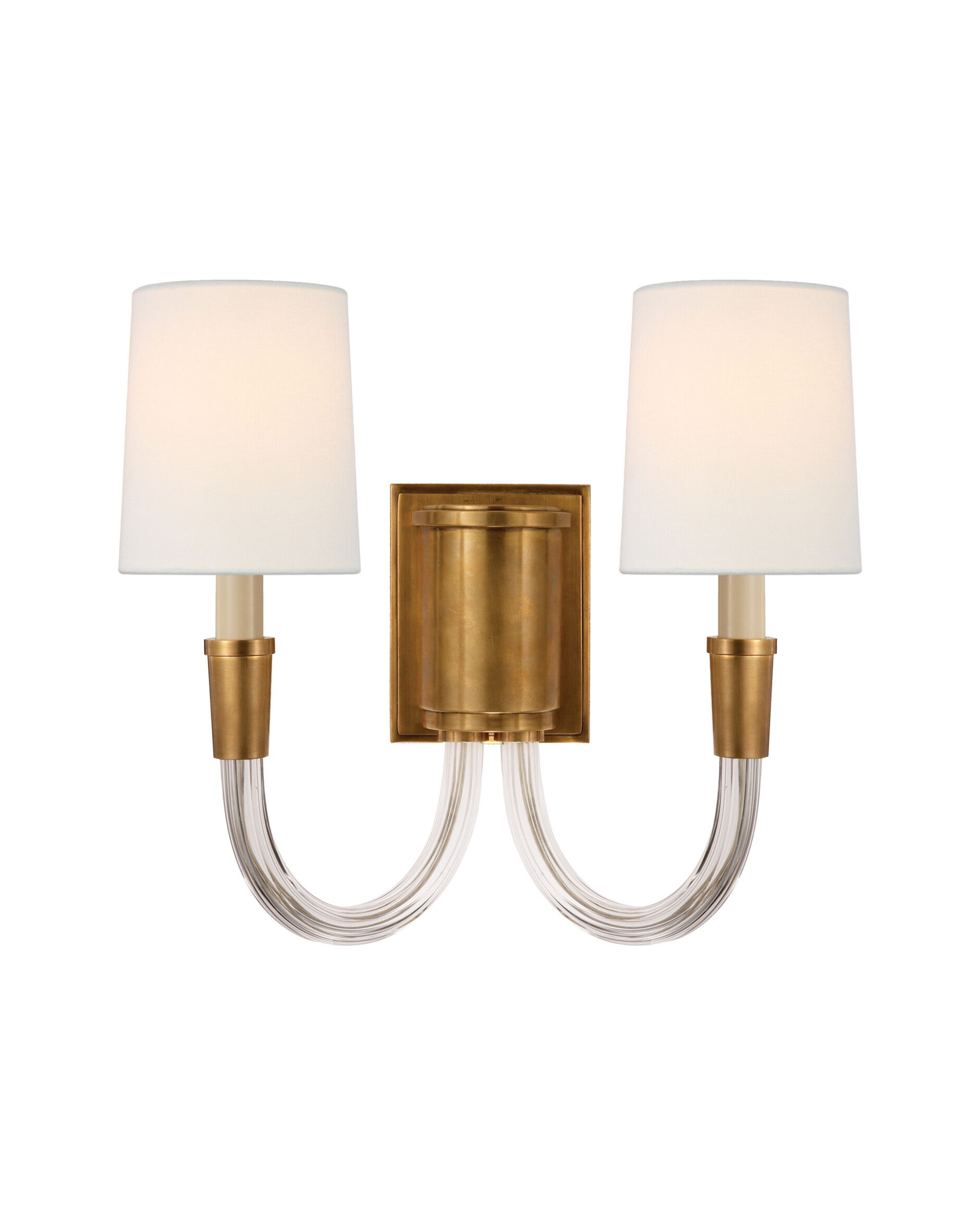 Vivian vägglampa dubbel antik mässing