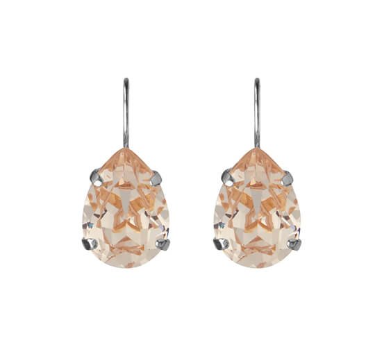 Silk - Mini Drop Clasp Earrings Crystal Rhodium