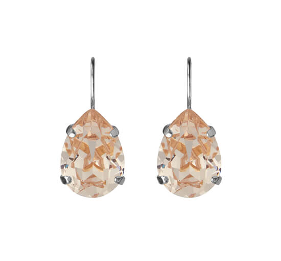 Silk - Mini Drop Clasp Earrings Crystal Rhodium