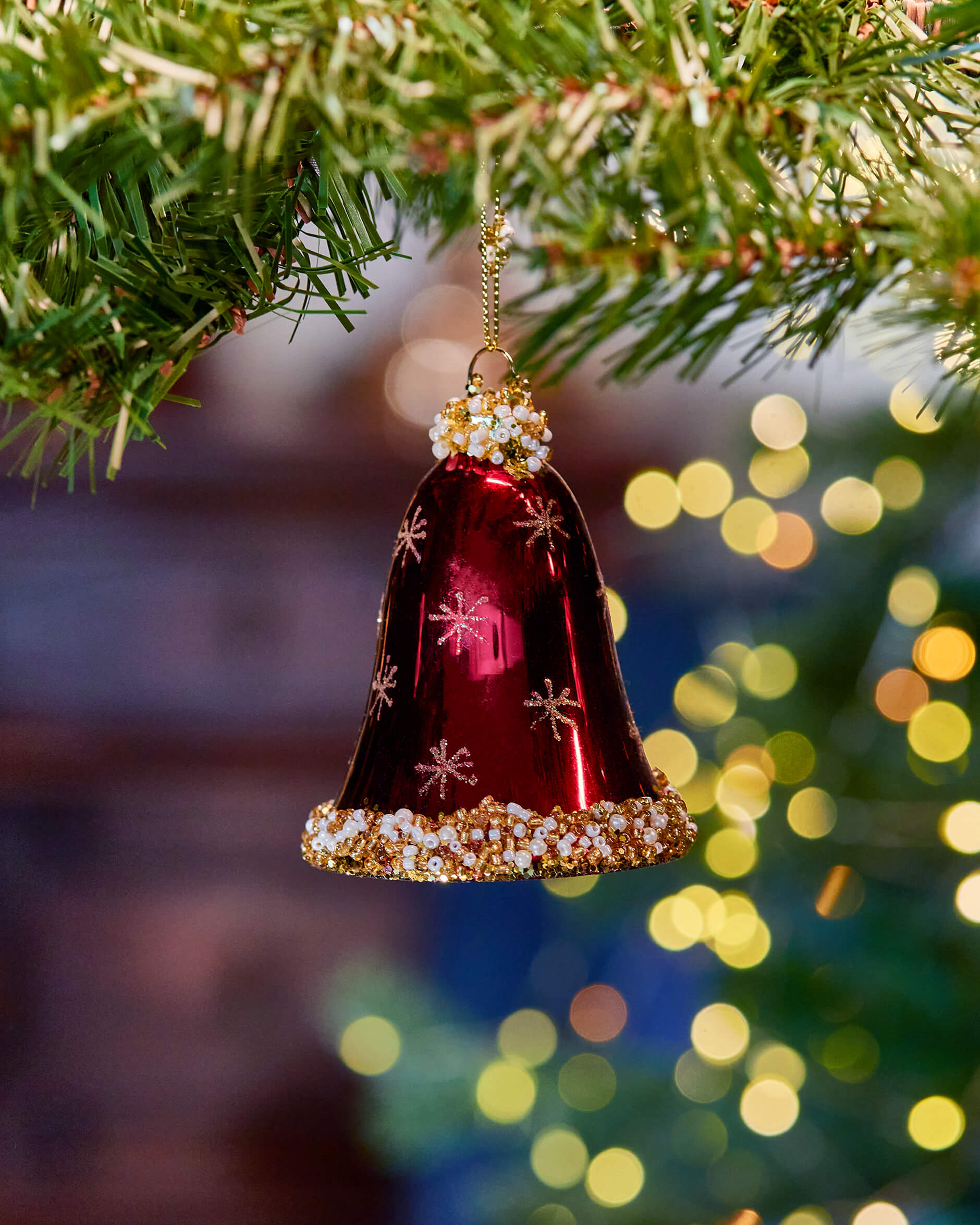 Elie Bells Ornaments Red 2-pack