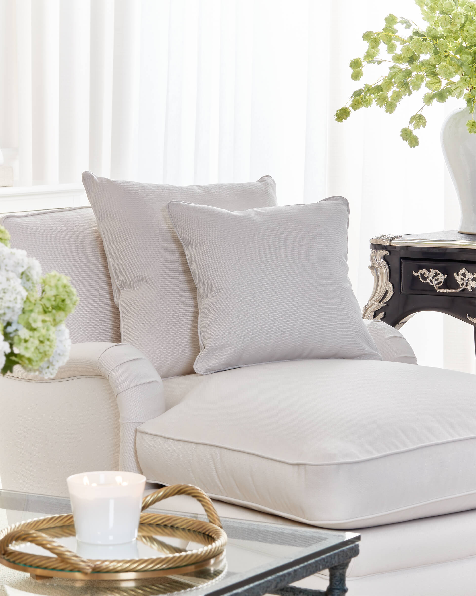 Los Angeles soffkudde offwhite