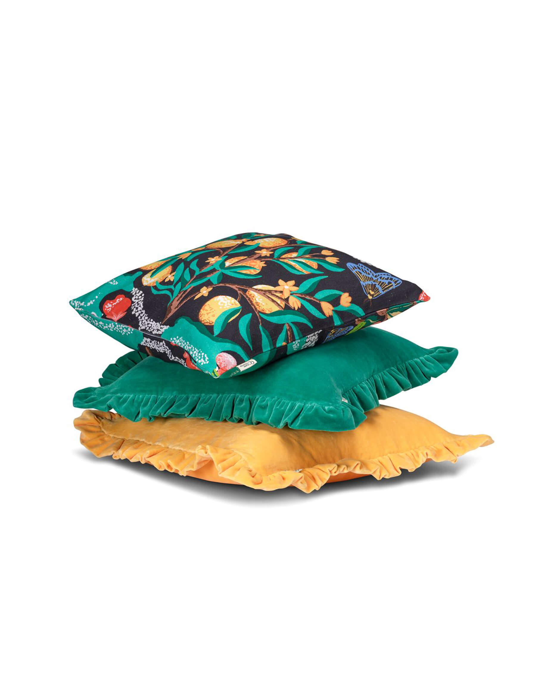 Botanical Orange kuddfodral svart