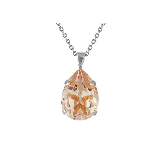 Silk - Mini Drop Necklace Crystal Rhodium