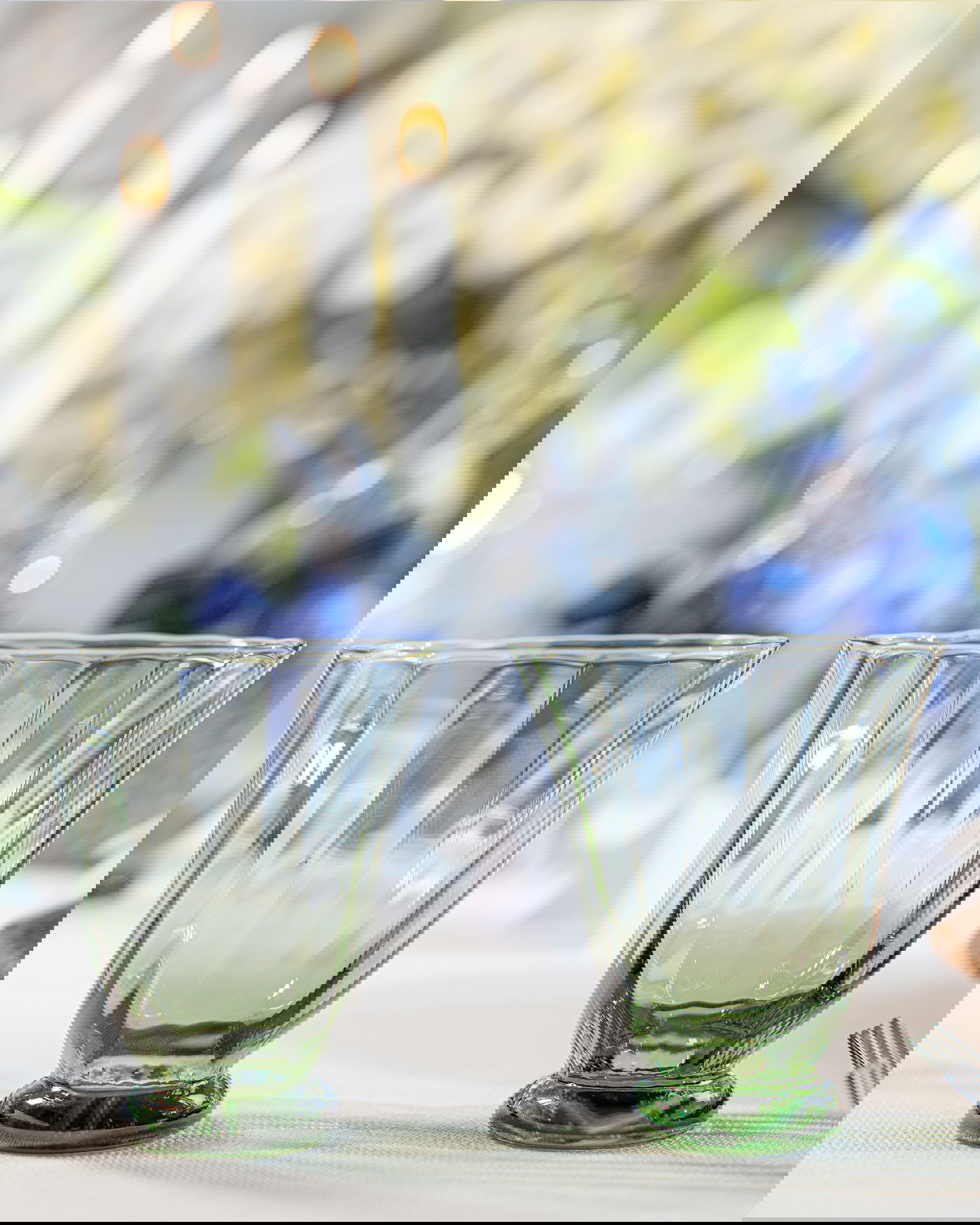 Olivia green glasses 2-pack