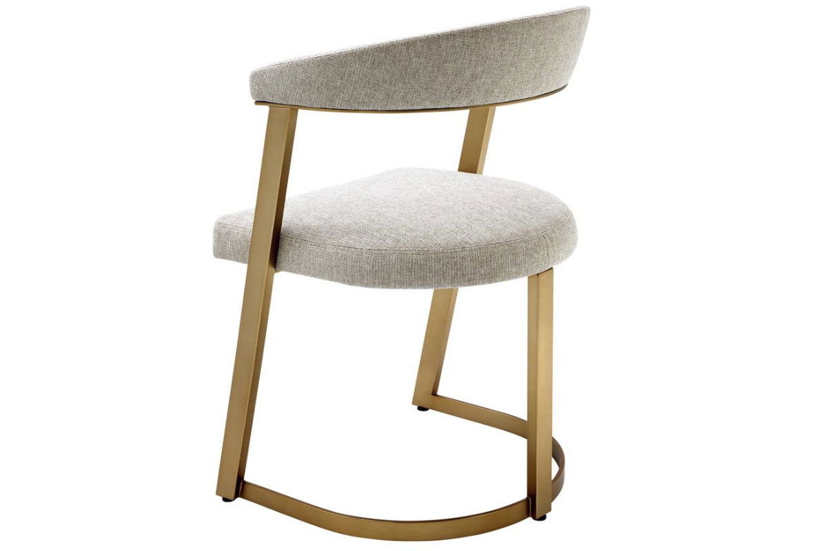 Dexter matstol beige/natur mässing