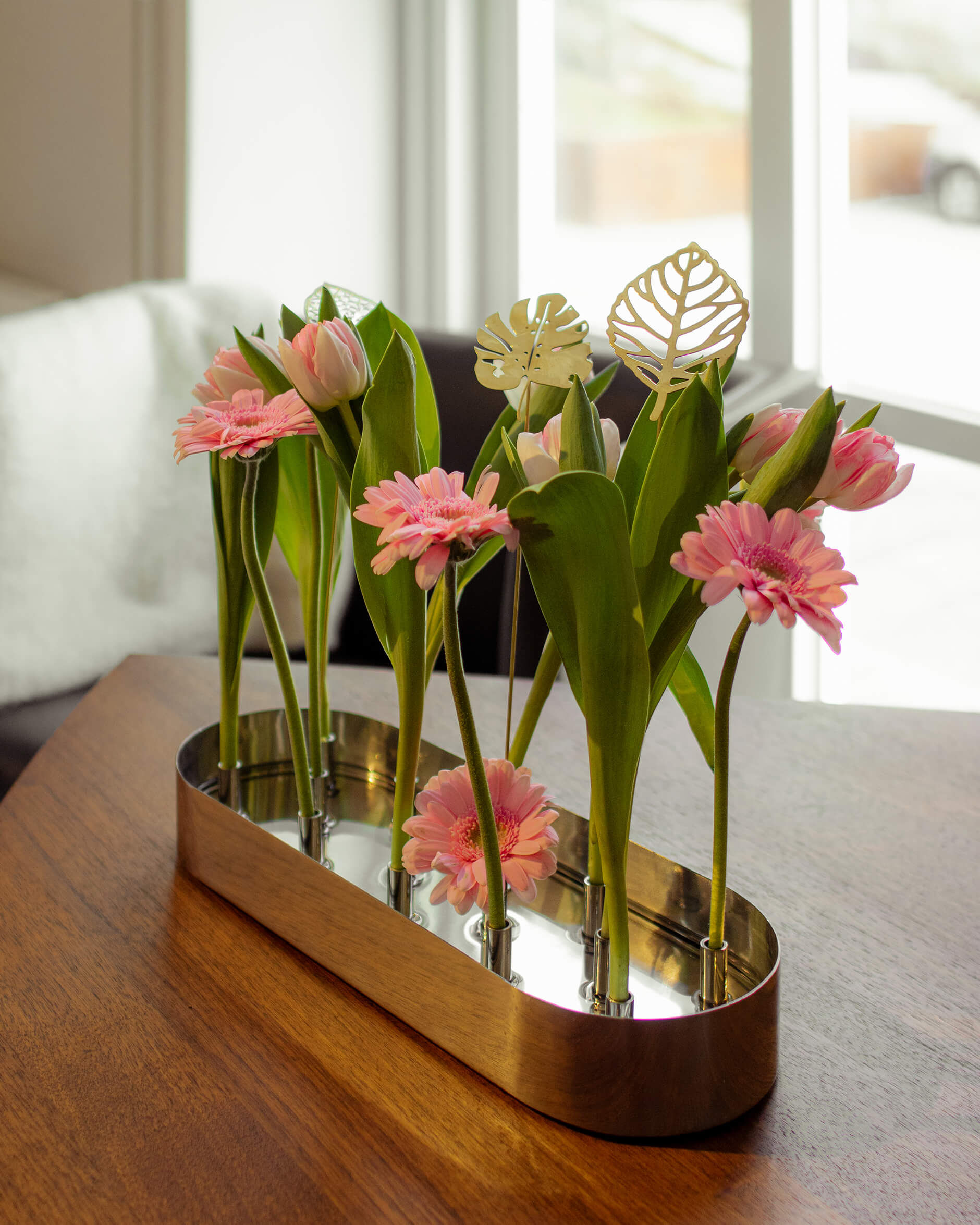 Wood löv dekoration mässing 2-pack