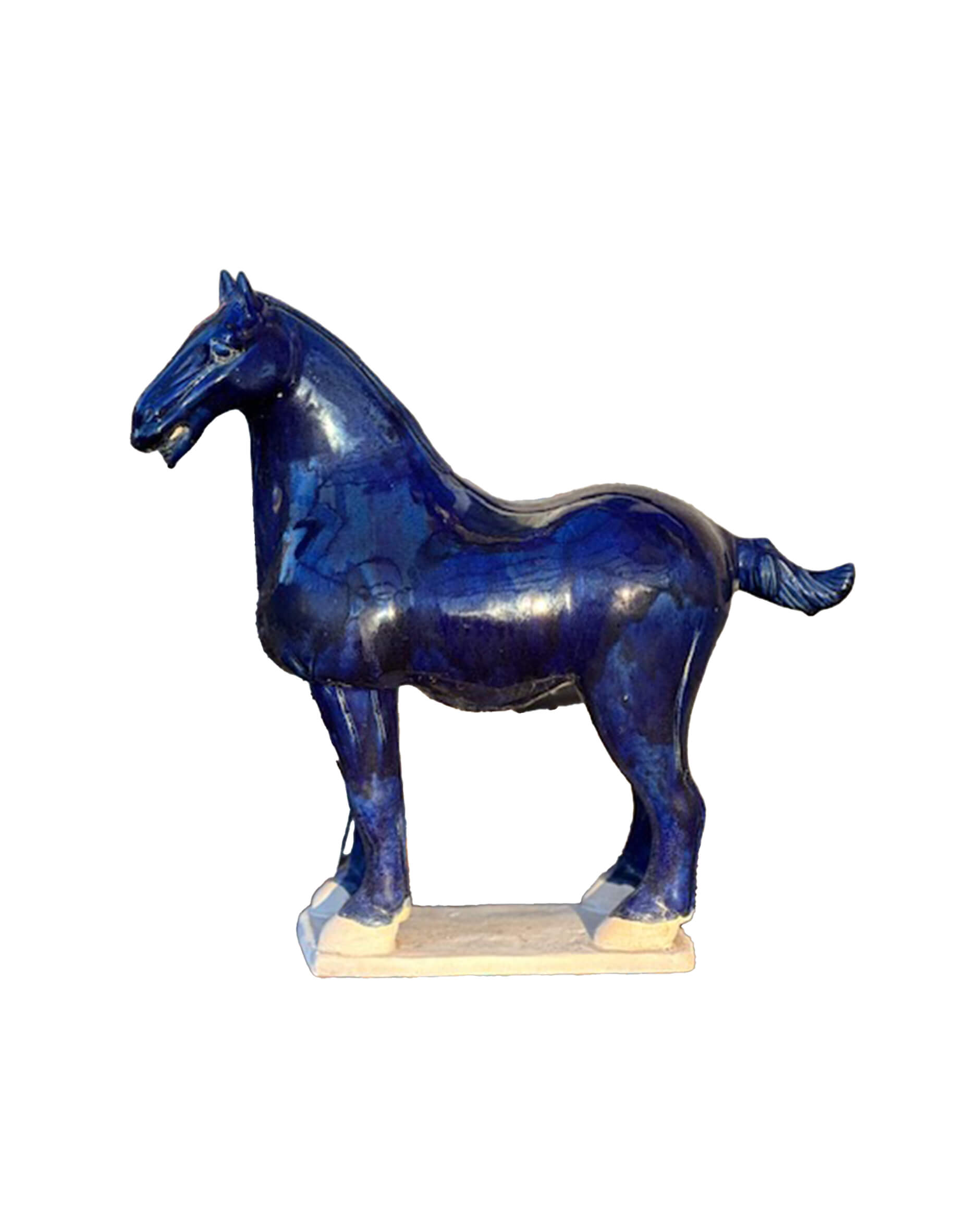Tang häst skulptur blå M