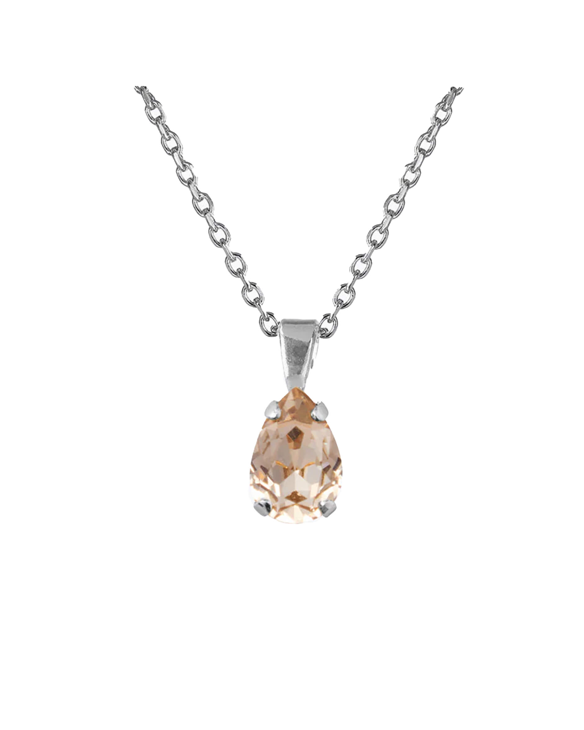 Petite Drop halsband light silk rhodium
