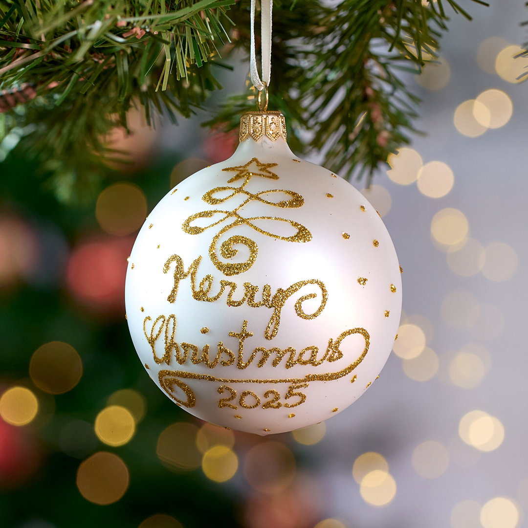 Lux Merry Christmas Bauble 2025 8cm